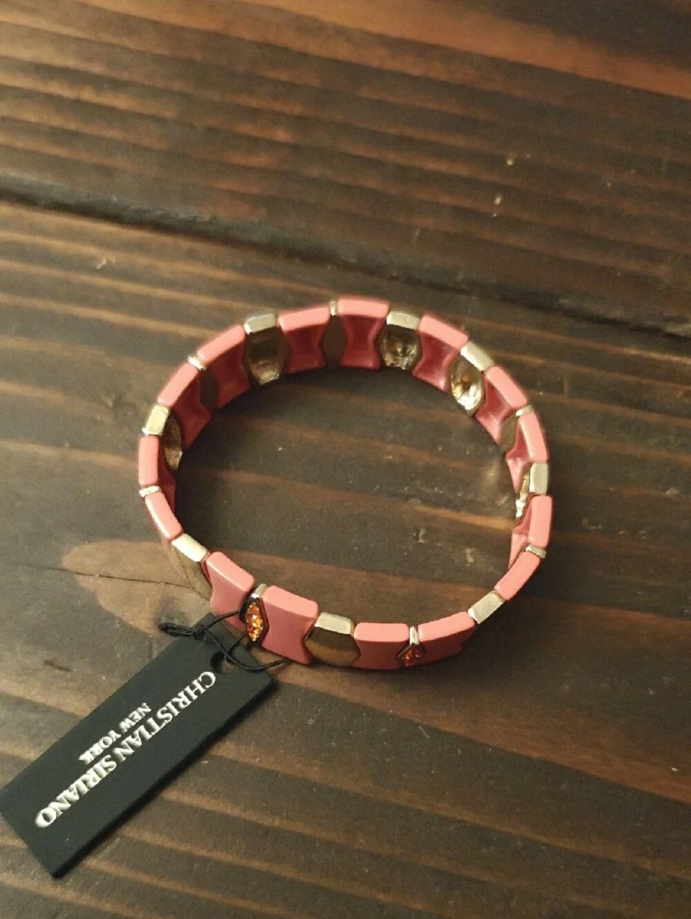 Christian Siriano Pink and Gold Link Bracelet D02 6731
